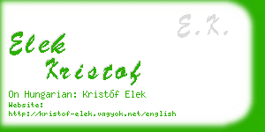 elek kristof business card