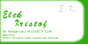 elek kristof business card